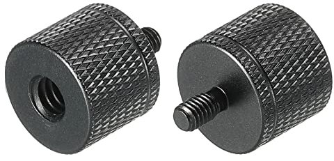 sourcing map 2Pack Mikrofonständer Adapter 1/4 Buchse x M4 Stecker Kamera Schraube Schwarz