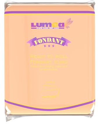 Dekozauber24 Premium Fondant, 500g, Rollfondant, in 17 Farben, weich und biegsam, essbar, Tortendeko Kuchen Deko (Pfirsich)