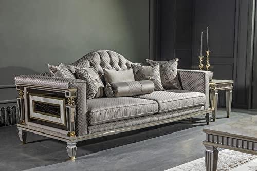 Silber Grau Sofa Couch Dreisitzer Luxus Möbel XXL couchen Big Sofas 235cm