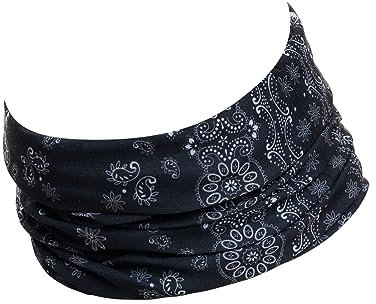 Hilltop Multifunktionstuch, Halstuch Herren, Schlauchschal Damen, Schlauchtuch, Bandana mit vernähten Saumkanten, M.Tuch:Paisley black