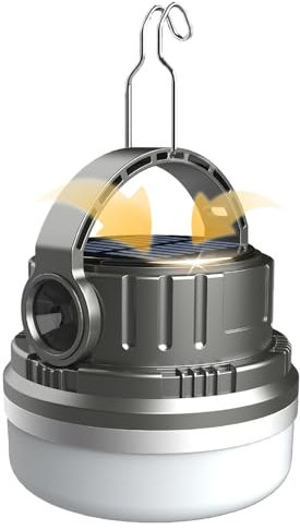 WARSUN ES06 Solarladelampe, LED-Lampe mit extrem langer Akkulaufzeit, hängende Campingleuchte, Powerbank, für Outdoor-Camping und Notfälle.