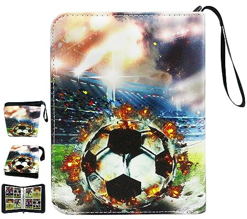 Karten Sammelalbum für Fußball, 400 Taschen, 4 Taschen 50 Seiten, Trainer Sammelkartenalben (Fußball-B)