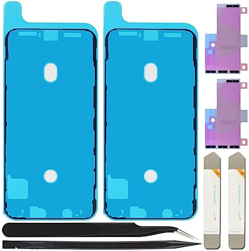 ZHUROUPU 7Pcs Schwarz Kleber Adhesive Ersatz für iPhone XS MAX, wasserdichte Folie Klebefolie LCD Display Adhesive Sticker & Akku Adhesive Sticker .inkl Werkzeug (6,5 Zoll/schwarz)