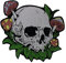 Totenkopf-Patches, Pilz, Stoffflicken zum Aufbügeln, bestickte Applikation für MC Club Weste verziert