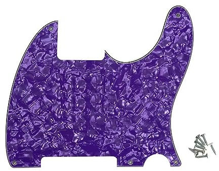 ROZILO Purple Pearl 5-Loch-Tele-Rohling-Gitarren-Pickguard Tele-Plektrumschutz Kratzplatte für Fender-Tele-Esquire-Gitarre