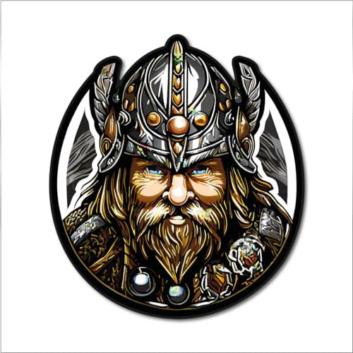 2X Aufkleber Wikinger 50x45mm Vikings Kämpfer Walhalla Norden Norwegen Normannen Heiden Hörner Auto Sticker Kleber Digitaldruck Motiv 5