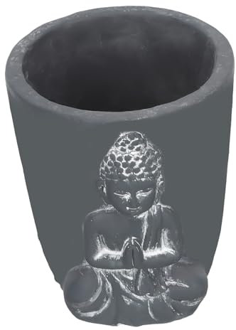 ABOOFAN Buddha Zementtopf Kleiner Blumentopf Blumentopf Buddha-Kopf Blumentopf Sukkulenten-Übertopf Kreativer Pflanzenbehälter Zement-Blumentopf Blumendekorationen Kopf-Übertopf Topf Fo