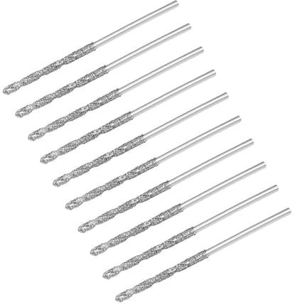 TA-VIGOR 10Pcs 1.2mm Diamond Twist Drill Bit Set for Glass, Wood, Jade, Stone, Tile - Heavy Duty Rotary Tools