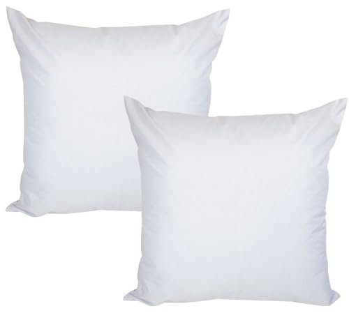 JACK 2er Set Outdoor Kissenhülle Kissenbezug 50x50cm Wasserfest Sitzkissen Lounge Kissen Garten Stuhl Lotus Effekt, Farbe:Weiß