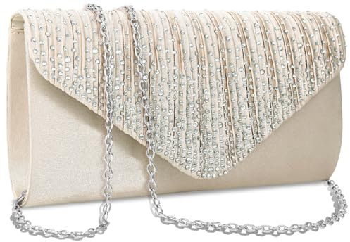 BBjinronjy Clutch-Geldbörsen für Damen, Abendtasche, formelle Strass-Handtaschen für Hochzeit, Party, Cocktail, Abschlussball, Abendessen, Champagner