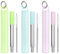 Tanhala Metal Reusable Travel Drinking Straw - 3 Pack Collapsible Stainless Steel Straws with Cleaning Brush & Silicone Tips Portable Telescopic Drinking Straws with Storage Case & Keychain Ring 3P1