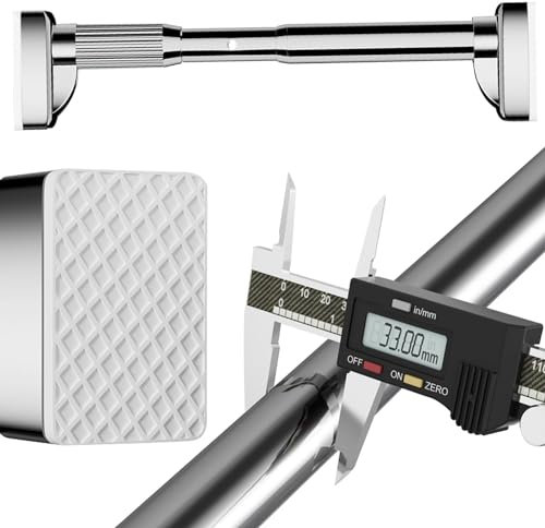 Gardinenstange Ohne Bohren 410CM-500CM 360CM-450CM 310CM-400CM Duschvorhangstange Kein Bohren Rutschfest Vorhangstange Klemmstange Teleskopstange für Badezimmer Kleiderschrank Fenster Raumteiler(Edels