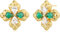 Jenosy Vierblättrige Kleeblatt Ohrstecker Gold 14K Vergoldet Filled Cubic Zirconia mit 925 Sterling Silber Post Ohrringe Handmake Hypoallergene Schmuck Geschenk für Frauen