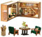 TOPBSFARNY DIY Miniatur Holz Puppenhaus Bausatz, 3D-Möbel und Raummodell kann Türen öffnen, Kreativität Geschenkidee für Valentinstag, Geburtstag (Bagel Time)