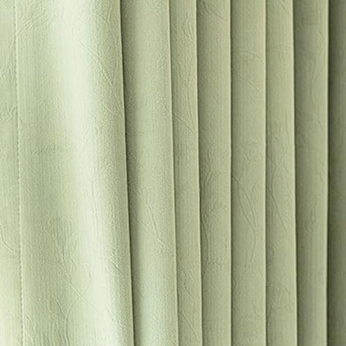 Daesar Vorhänge Blickdicht 2er Set, Gardinen mit Schlaufen Minzgrün 107x138CM Modern Einfarbig mit Jacquard Vorhang Verdunkelung Ösenvorhänge Schlafzimmer Wohnzimmer