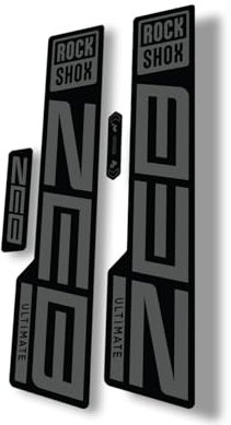 Gabel Ersatz Aufkleber kompatibel mit Rock Shox Zeb Ultimate 2021 Serie Grau (glänzend)