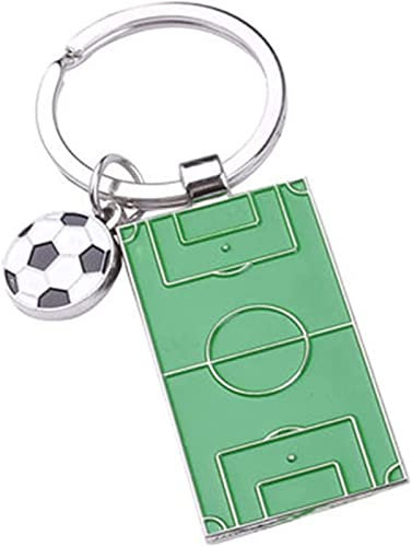 ROBAUN-keychain Fußball-Schlüsselanhänger – Fußballplatz, Fußball-Schlüsselanhänger, Sport-Schlüsselhalter, Rucksack, Handtasche, Dekor, Geschenk mit Gravur, für Männer und Jungen