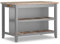 Statement Furniture Florence Breakfast Bar, Slatted Shelves, Hidden Tray, Chopping Board, Acacia Wood Top, Kitchen Island W126cm H91cm D78cm (dove grey)