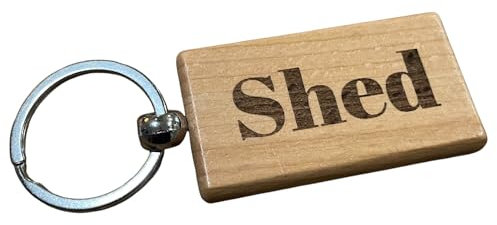 Ashton and Finch Shed Keyring – Engraved Wooden Shed Keychain for Effortless Key Identification – Perfect for Homeowners and Gardeners