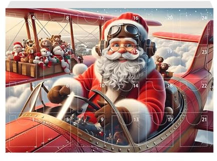 Adventskalender 2024 Kinder,24 Countdown-Kalender-Autoanhänger Aus Acryl, 2D-Weihnachts-Countdown-Flugzeuge, Schlü,Weihnachts-Adventskalender, Feiertags-Adventskalender, 2024 Weihnachts-Countdown