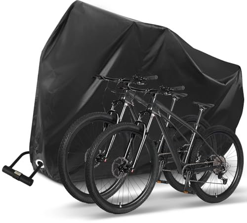 Romon Housse Vélo, Housse de Velo Exterieur Protection Imperméable en Tissu Oxford 210D Bache Velo Exterieur 200x110x70cm avec œillets de serrure, Protection solaire Résistant à la déchirure avec Sac