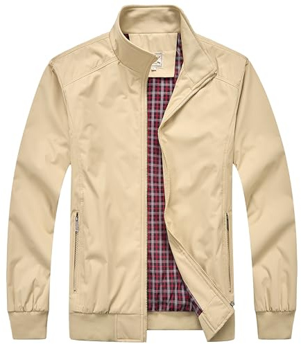 Blu Apparel Mens Harrington Jackets Bomber jacket men Sports Smart Casual Spring jackets for Men UK Black Navy S M L XL 2XL (UK, Alpha, S, Regular, Regular, Beige)