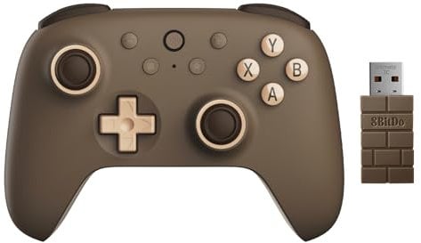 AKNES 8Bitdo Ultimate 2C 2.4G Mando inalámbrico para PC con Windows y Android, con Joysticks de Efecto Hall y Gatillos Hall, 1000Hz Polling Rate, y Bumpers L4/R4 Remappable (Brownie)