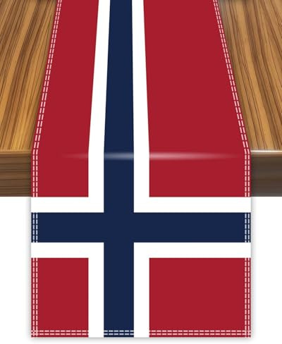 Tischläufer mit norwegischer Norweger-Flagge, Tischdecke für Esszimmer, Heimdekoration
