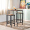 FurnitureR Bartisch mit Barhocker Set, Bartisch Küche mit 2-Hockern, Industrieller Stil, Geeignet für Küche, Esszimmer, Wohnzimmer, Pub, Bartisch 80 x 50 x 90 cm, 2 Barhocker 40 x 30 x 65 cm
