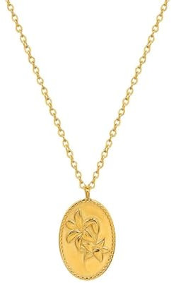 Sopodbacker Collana Uomo Donna Gioielli Ciondolo Pendente Necklace Fiore Di Giglio Ciondolo Collana Donne Collane