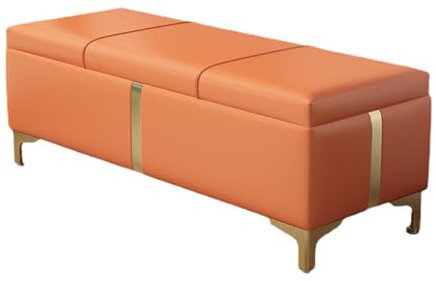Orange Schuhschrank Ottomane Box mit verstecktem Fach Flur Aufbewahrungseinheit Truhe mit Deckel Tragkraft 150 kg Stilvolle und funktionale Aufbewahrungslösung