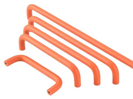 ENIXWH 10 Stück Möbelgriffe Bogengriff Schrankgriff Zinklegierung Bunt Schubladengriff Handgriff für Bücherschrank Kleiderschrank Schublade (Orange, Bohrlochabstand: 160mm)