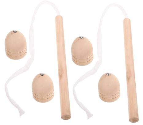 Toyvian 2sätze Holz Kreiselspielzeug Für Junge Mädchen Traditionelles Rotierendes Spielzeug Mit Peitsche Tragbares Holzspielzeug Fördert Feinmotorik Und Hand-Augen-koordination