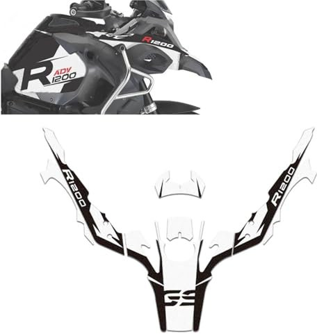 MPODYTSF Adesivo Decalcomania Adesivo per Serbatoio Carburante per Moto Protezione per BMW R1200GS ADV R 1200 GS Adventure 2014 2015 2016 2017 Kit Decalcomanie Accessori(White)