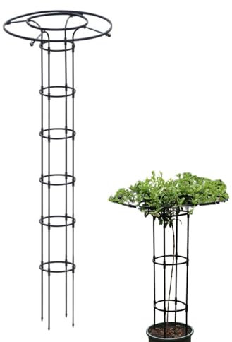 Garden Trellis For Climbing Plants Outdoor, Obelisk Round,Rustproof Coated, Vertical Umbrella Type,Tower Frame,Plant Climbing Support For Morning Glory,Clematis