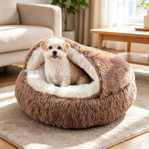 SHJOEE Flauschig Hundebett Muschelform Katzenbett Warm Tierbett Haustierbett Waschbar Hundesofa Katzensofa Plüsch Hundekorb Katzenkorb Weich Hundekissen Katzenkissen Gemütlich Hunde Katzen Schlafplatz