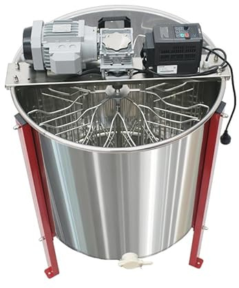 MJMLUCK 6/8 Frame Electric Honey Extractor, Honeycomb Drum Spinner Extractor, Beekeeping Extraction Equipment,Honey Harvesting Equipment,Height Adjustable Stand (8 Frame（304）) (8 Frame)