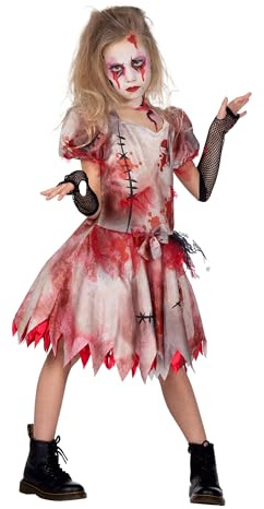 WILBERS & WILBERS - Gruseliges Halloween Kleid für Mädchen | Blutverschmiert, Zombie, Horror Kostüm für Kinder