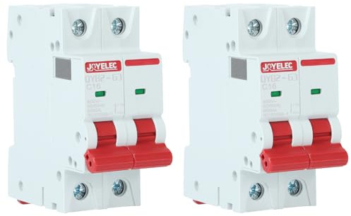 JOYELEC 2 Stück 16A 2P Polig Miniatur-Leistungsschutzschalter AC230V,Sicherungsautomat Trennschalter