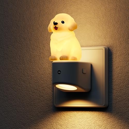 LOHAS-LED Nachtlicht Steckdose, Retriever Nachtlicht mit Dämmerungssensor | RGB + Warmweiß 3000K, Farbwechsel, Niedliches 3D Nachtlichter für Flur, Treppenhaus, Schlafzimmer, Küche, Toilet