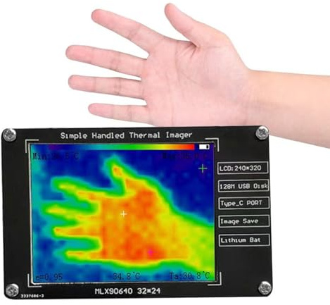 CashMuch Handliche Wärmebildkamera 320 x 240 für IR-Auflösung mit 2,8 Zoll TFT-Bildschirm, Temperaturbereich -40 °C bis 300 °C, 8 Hz Bildwiederholrate, USB-C-Ladung, für Industrie und Zuhause
