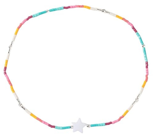 Karma NH10894799 Fußkettchen Stern Natursteine bunt dehnbar modern filigrane Fusskette Fußschmuck Urlaub Strand Abendmode Accessoires Perlenfußkette