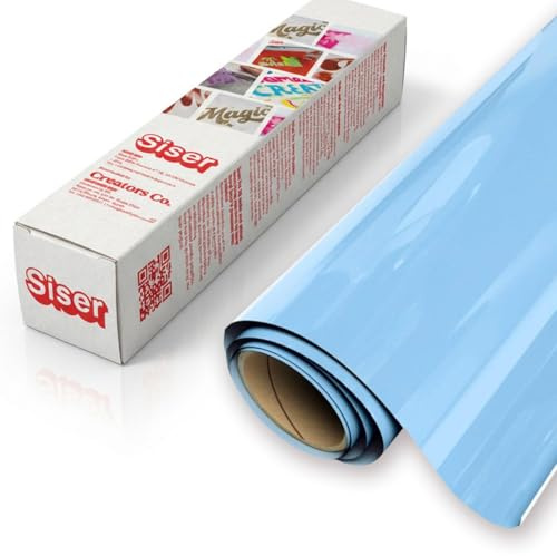 Siser EasyWeed HTV Roll 11.8 x 15ft - Pale Blue | Easy to Cut & Weed, Low‑Temp PU for Cotton & Polyester | Iron‑On & Heat Press Vinyl for Shirts & Crafts + Includes Samples