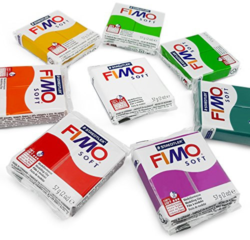 FIMO Soft Polymer Oven Modelling Clay - 57g - Set of 8 - Floral Colours