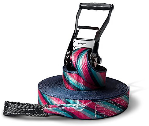 Slackline Set, Lines, 25 Meter Länge, Komplettset für Kinder, Anfänger, Fortgeschrittene und Profis, inklusive Tragebeutel