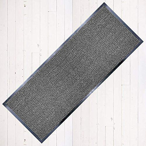 TrendMakers Dirt Stopper Door Mat Carpet Runner 40cm x 60cm Grey/Black.With Non-Slip Back Rubber Doormat Kitchen Home Office Multipurpose Mats