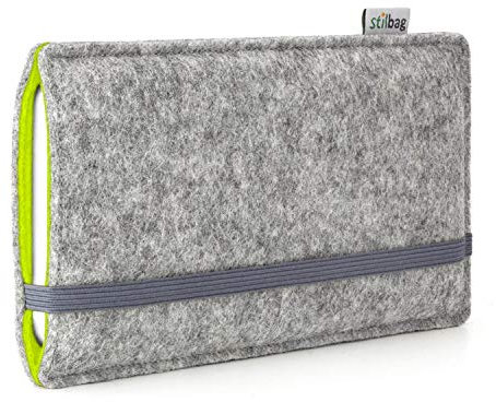 stilbag Handyhülle Finn für Apple iPhone Xr | Farbe: hellgrau/apfelgrün | Smartphone-Tasche aus Filz | Handy Schutzhülle | Handytasche Made in Germany