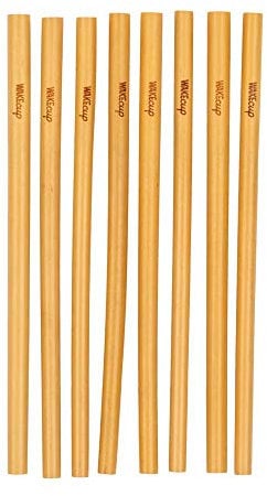 WAKEcup Reusable Bamboo Straws | Pack of 8 Biodegradable, Environmentally Friendly Drinking Straws | Sustainable, Durable Straw