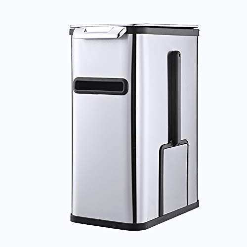 Motion Sensor Automatic Trash Bin Intelligent Sealed Dustbin Stainless Steel Trash Recycle Can Multifunction 3 in 1/2 in 1, 7L Storage Rubbish Recycler Touchless Rectangular With Inner barrel
