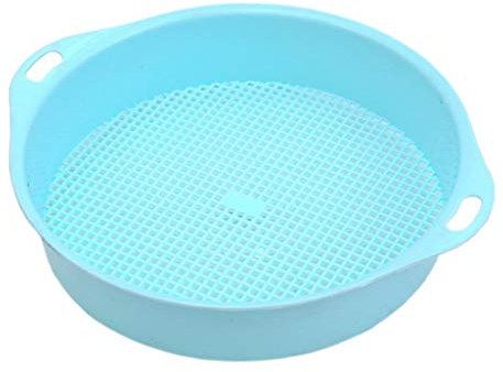 perfk Gartensieb 3mm Handsieb Rüttelsieb Erdsieb Rüttel Garten Sieb, Blau